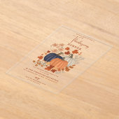 Rustieke Pompoenen Wildflowers Thanksgiving Diner Acryl Uitnodigingen (Laagn)