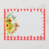 Rustieke Pompoenen Zonnebloemen bruiloft Save the  Briefkaart (Achterkant)