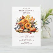 Rustieke pompoenen & zonnebloemen Thanksgiving Kaart (Staand voorkant)