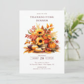 Rustieke pompoenen & zonnebloemen Thanksgiving Kaart (Staand voorkant)