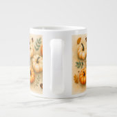 rustieke pompoenopstelling grote koffiekop (Achterkant)