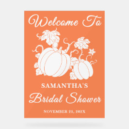 Rustieke pompoenrank herfst bruiloft feest begrroe acryl bord