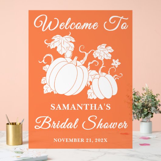 Rustieke pompoenrank herfst bruiloft feest begrroe acryl bord (Huwelijk)