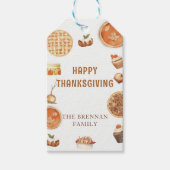 Rustieke pompoentaart Happy Thanksgiving Gift Labe Cadeaulabel (Voorkant)