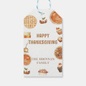 Rustieke pompoentaart Happy Thanksgiving Gift Labe Cadeaulabel (Achterkant)