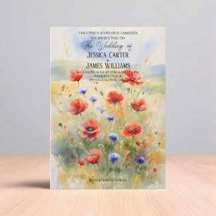 Rustieke Poolse huwelijksuitnodiging met Waterverf Kaart