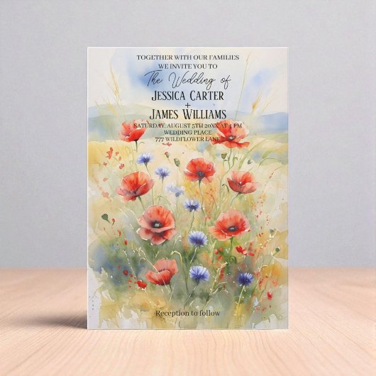 Rustieke Poolse huwelijksuitnodiging met Waterverf Kaart