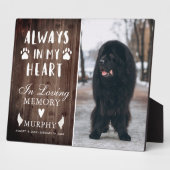 Rustieke pootafdrukken gepersonaliseerd huisdier-h fotoplaat (Zijkant)