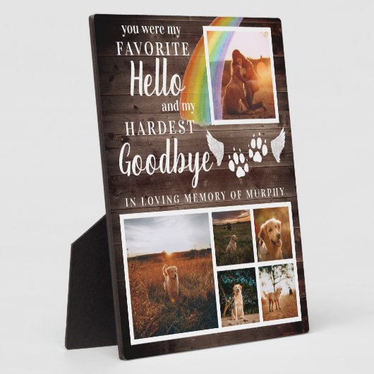 Rustieke pootafdrukken gepersonaliseerd huisdier-h fotoplaat (Zijkant)