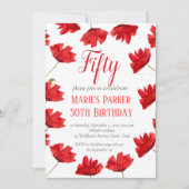 Rustieke Poppy 50e verjaardag Wildflower Red Flora Kaart (Voorkant)