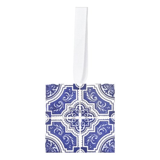 Rustieke  Portugese Tegels Azulejo Christmas Decoratie (Voorkant)