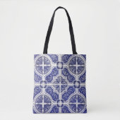 Rustieke Portugese Tegels Patroon - Azulejo Tote Bag (Voorkant)