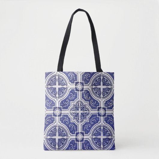 Rustieke Portugese Tegels Patroon - Azulejo Tote Bag (Voorkant)