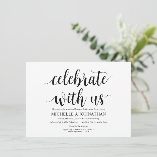 Rustieke Post-Wedding Brunch Invitation Kaart (Staand voorkant)