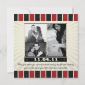 Rustieke Poster: Rood & Zwart Aangepaste Bewaar de Save The Date (Achterkant)