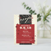 Rustieke Poster: Rood & Zwart Trouw RSVP (Staand voorkant)