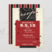Rustieke Poster: Rood & Zwart Trouw RSVP (Voorkant / Achterkant)