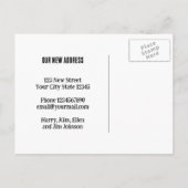 Rustieke postkaarten met pot voor verhuizing naar  aankondigingskaart (Achterkant)