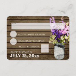 Rustieke pot van Delpheniums Reactie RSVP Kaartje