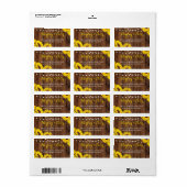 Rustieke Pot Zonnebloem Houten Adresetiketten Stic Etiket (Full Sheet)