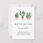 Rustieke Potted Planten We've Moved Aankondiging (Voorkant)