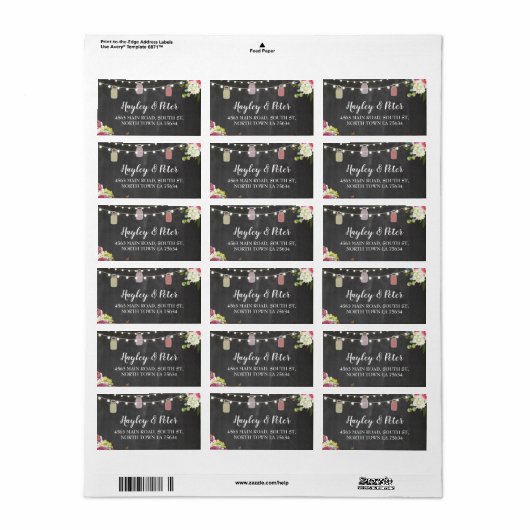 Rustieke potten krijt adres lichten labels Sticker (Full Sheet)