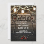 Rustieke potten, lichten en houten verjaardagsfees kaart (Voorkant)