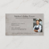 Rustieke pottenbakken planten voor chef-koks of ke visitekaartje (Achterkant)