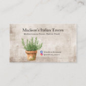 Rustieke pottenbakken planten voor chef-koks of ke visitekaartje (Voorkant)