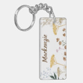 Rustieke Prairie Ranch Boerderij Bloemen Botanisch Sleutelhanger (Voorkant Links)