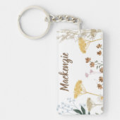 Rustieke Prairie Ranch Boerderij Bloemen Botanisch Sleutelhanger (Voorkant)