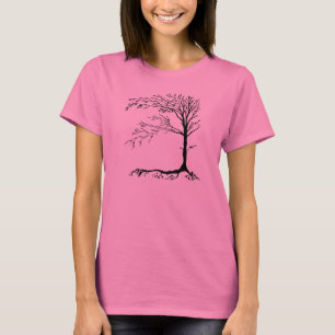 Rustieke primitieve boom lange mouw dames shirt