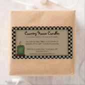 Rustieke Primitieve Kaars Geruite Landelijke  Etiket (Insitu)