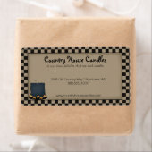 Rustieke Primitieve Kaars Geruite Landelijke Label (Insitu)