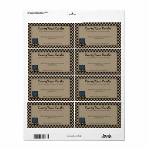 Rustieke Primitieve Kaars Geruite Landelijke Label