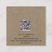 Rustieke Primitieve Land Kraft Kerst Kraft Vierkante Visitekaartje (Achterkant)