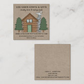 RUSTIEKE PRIMITIEVE LAND LOG CABINE OP KRAFT VIERKANTE VISITEKAARTJE (Voorkant / Achterkant)