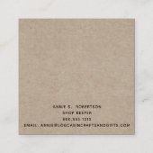 RUSTIEKE PRIMITIEVE LAND LOG CABINE OP KRAFT VIERKANTE VISITEKAARTJE (Achterkant)