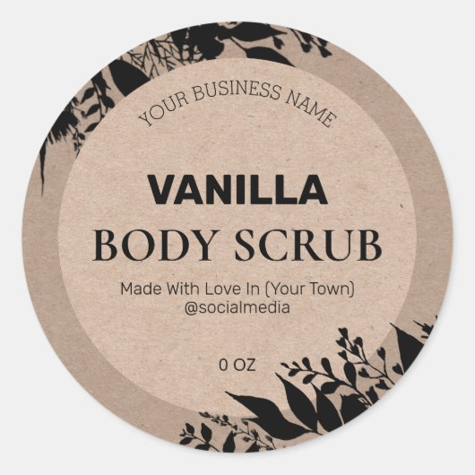 Rustieke productetiketten ronde sticker (Voorkant)