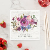 Rustieke Pruim Blauw Bloemen Douche Papier Servett Servet (Insitu)