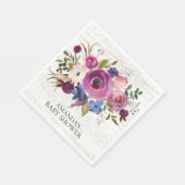 Rustieke Pruim Blauw Bloemen Douche Papier Servett Servet (Hoek)