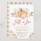 Rustieke Pumpkin Baby shower Herfst in liefde Kaart (Voorkant / Achterkant)