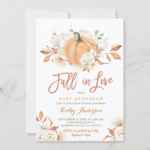 Rustieke Pumpkin Baby shower Herfst in liefde Kaart