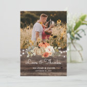 Rustieke Pumpkin Fall Bruiloft Liefde en Bedankt (Staand voorkant)