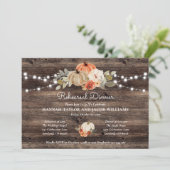 Rustieke Pumpkin Herfst repetitie diner Kaart (Staand voorkant)