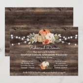 Rustieke Pumpkin Herfst repetitie diner Kaart (Voorkant / Achterkant)