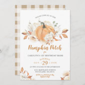 Rustieke Pumpkin Patch Verjaardags Bash Party Kaart (Voorkant / Achterkant)