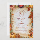 Rustieke Pumpkin Spice Herfst bruiloft Kaart (Voorkant)