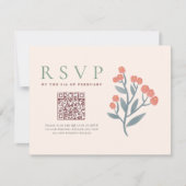 Rustieke QR Code Boho Wildflowers Wedding RSVP (Voorkant)