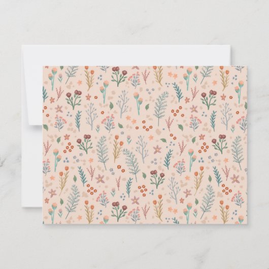 Rustieke QR Code Boho Wildflowers Wedding RSVP (Achterkant)